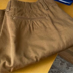 Uniqlo chinos, wide slightly tapered leg, acorn brown color, size 10